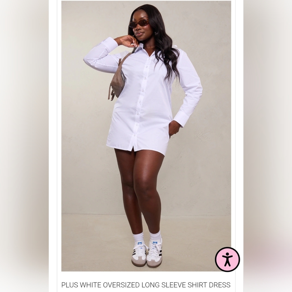 White Button-Up Shirt Dress